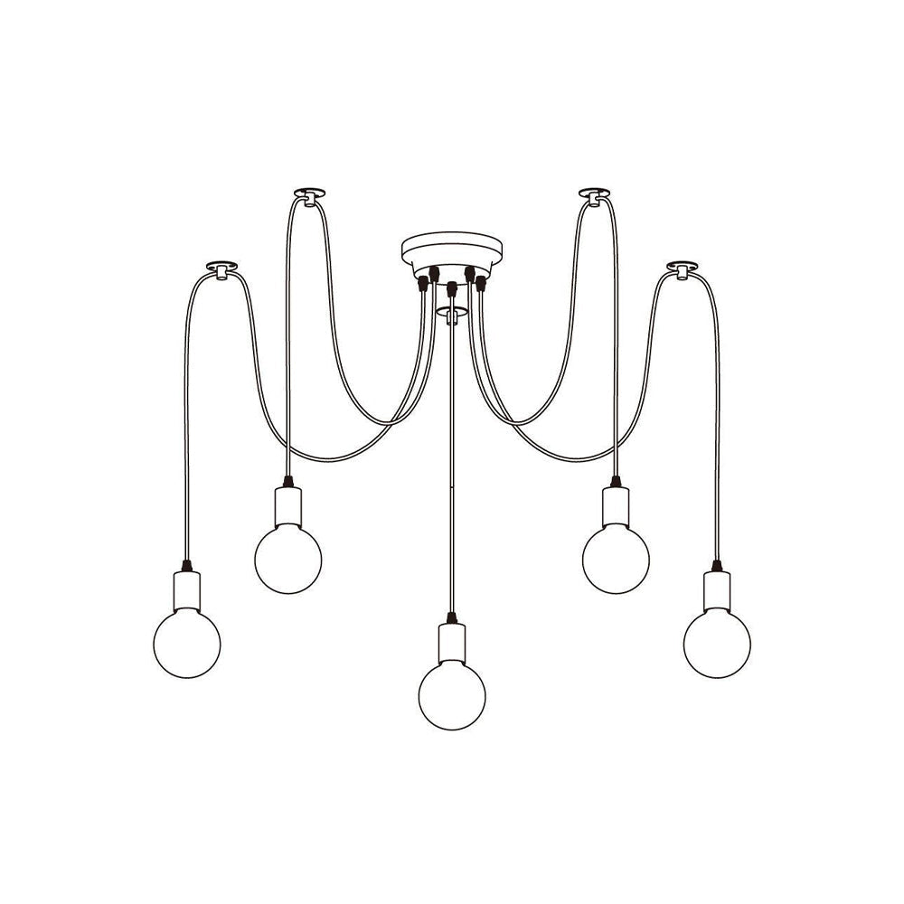 Silva retro lantlig LED-spindelkrona, svart/vit