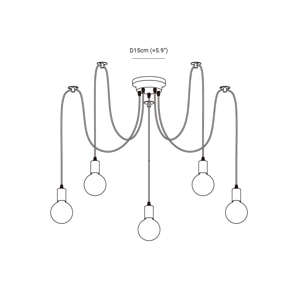 Silva retro lantlig LED-spindelkrona, svart/vit