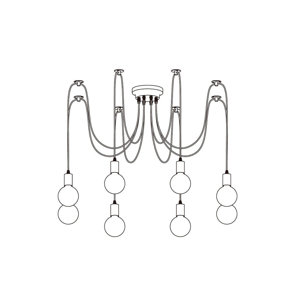 Silva retro lantlig LED-spindelkrona, svart/vit