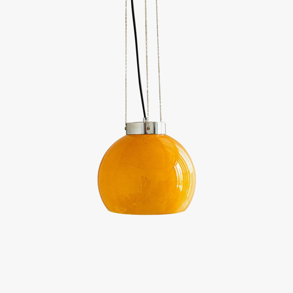 Valentina gul kuglependellampe, metal og glas