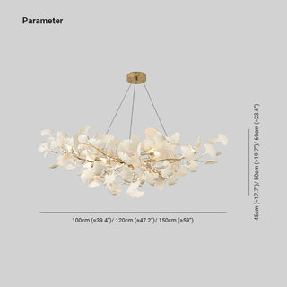 Olivia Design LED Pendellampa Ginkgo Keramiskt Vit Vardagsrum/Matsal/Sovrum