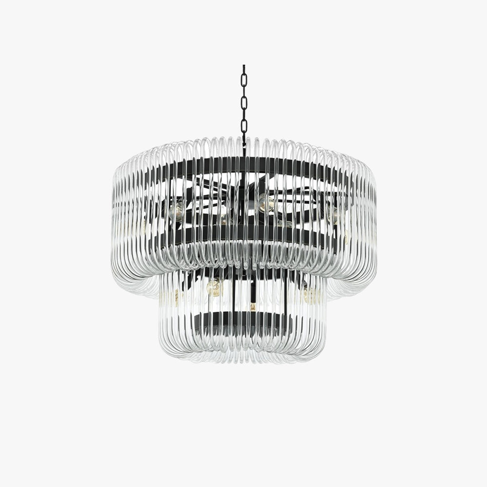 Kristy moderni ylellinen LED-kattokruunu, kattovalaisin, musta/kultainen lasi, olohuone