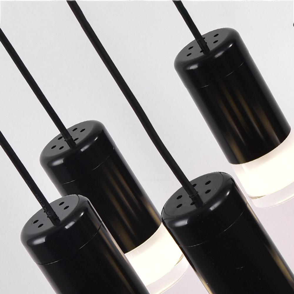 Candeeiro de teto Tevenq com linhas, estrutura de arame preta e LED