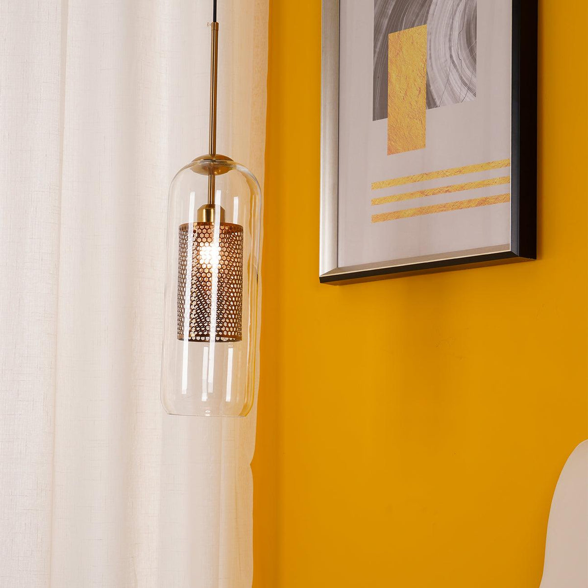 Sypharil minimalistisk pendellampe i glas