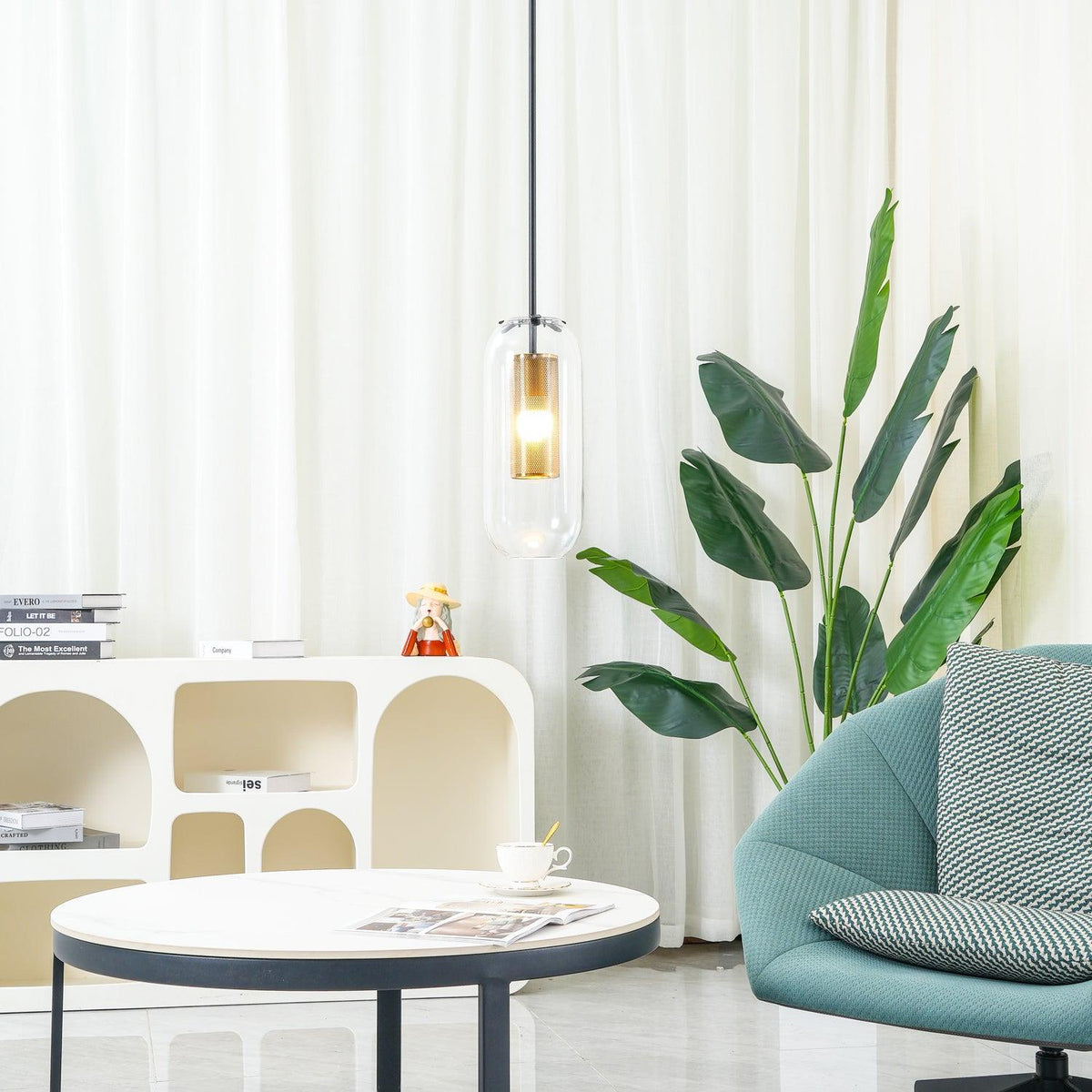 Sypharil minimalistisk pendellampe i glas