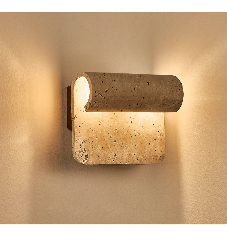 Candeeiro de parede em arco de travertino Vaelan