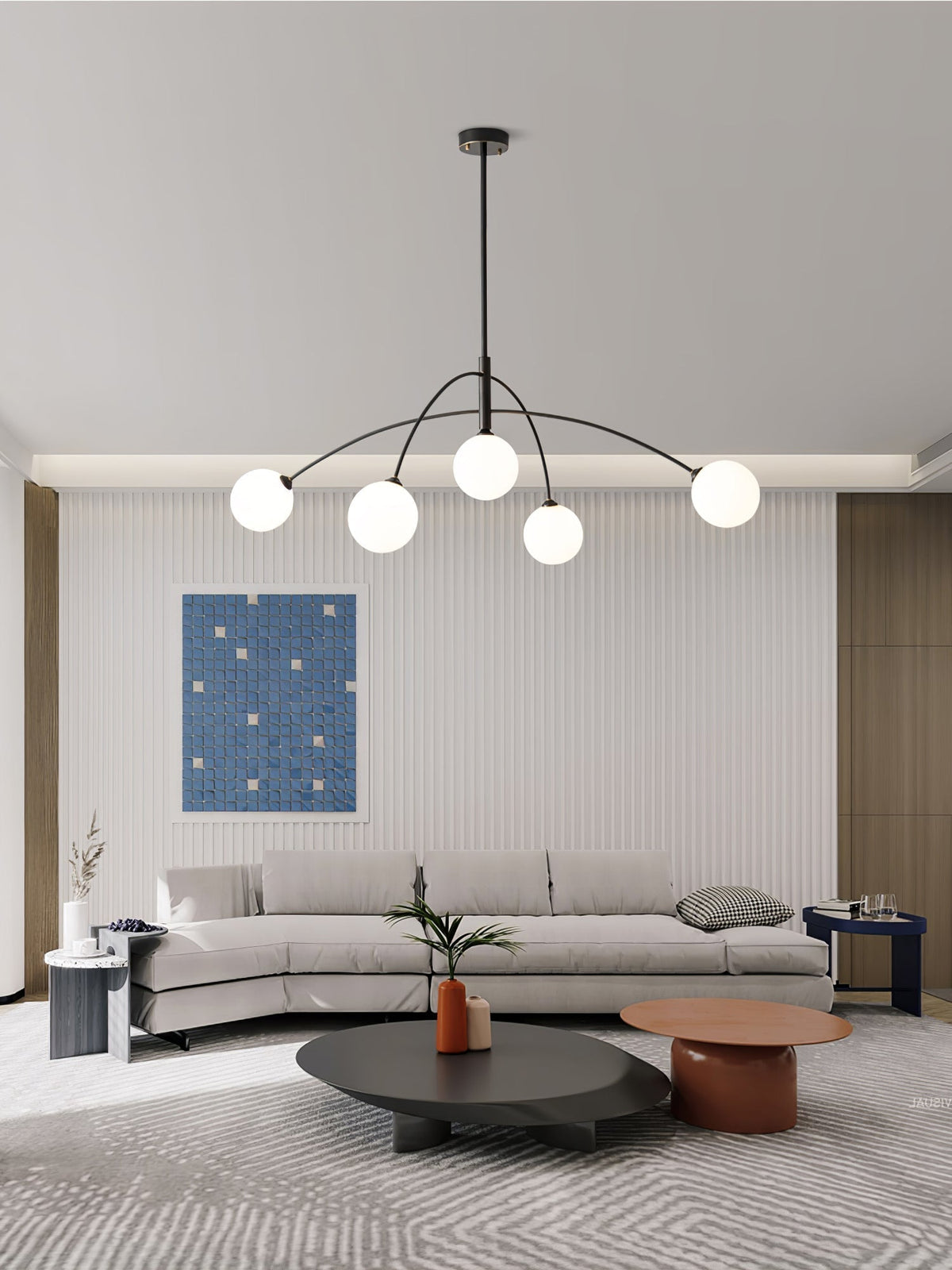 Candeeiro de lustre elegante em latão com arco Valentina Orieliel