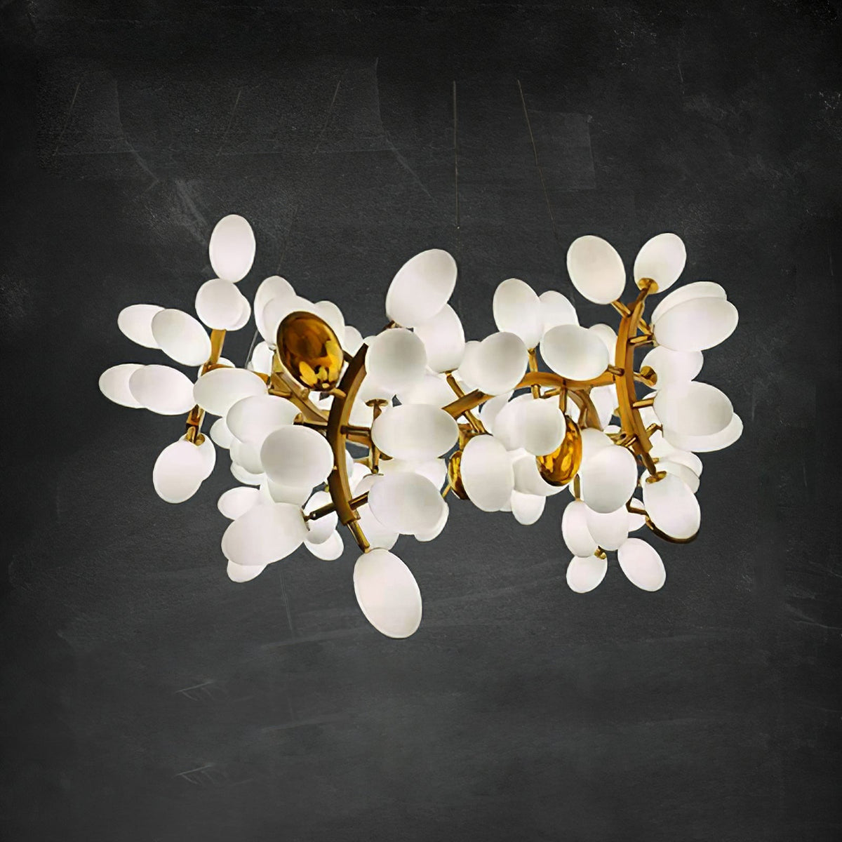 Candeeiro de teto elegante em vidro gota Aldo