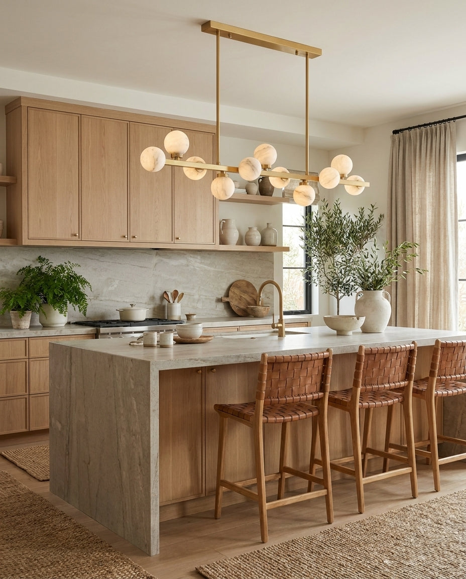 Candeeiro de lustre Yelford em alabastro