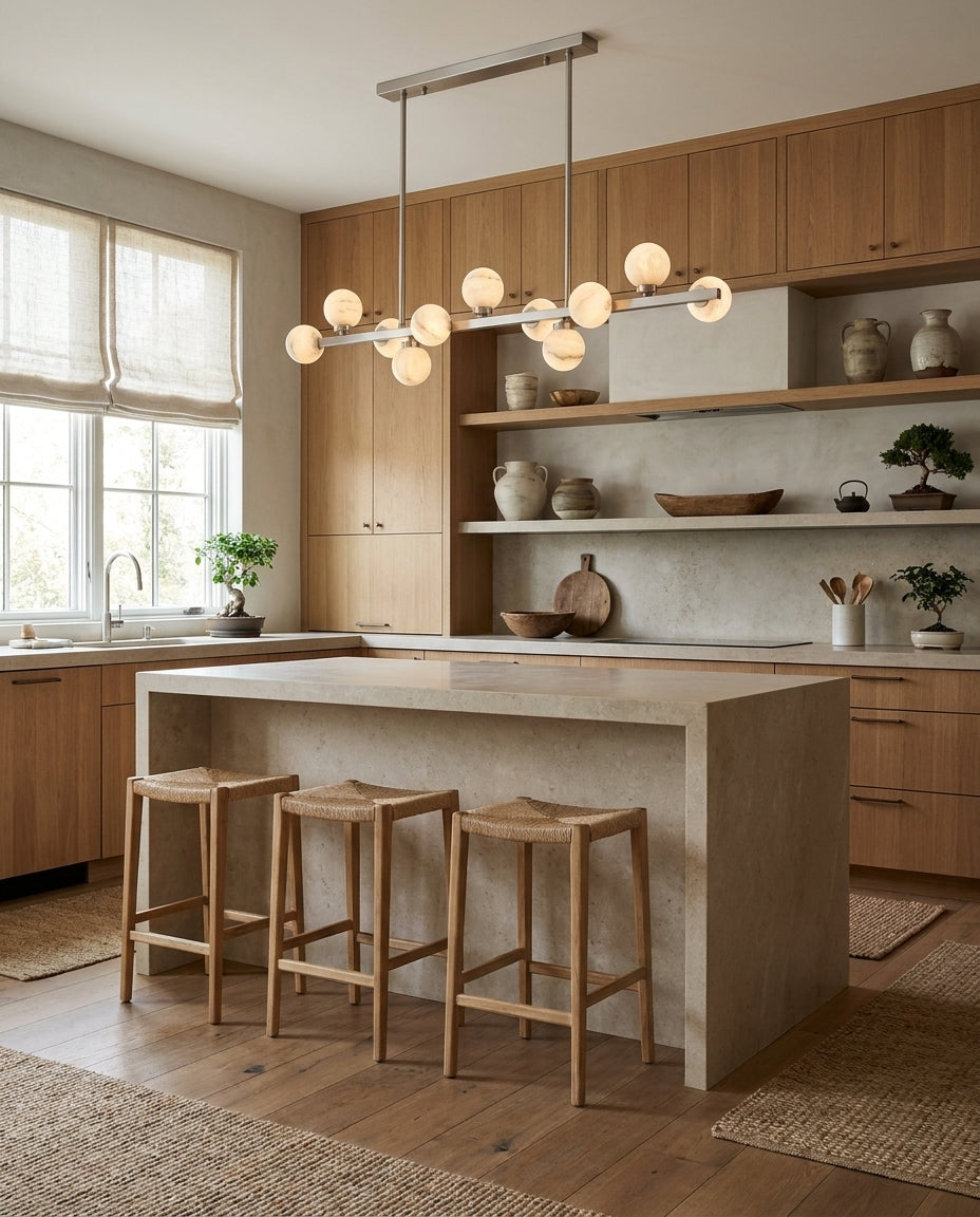 Candeeiro de lustre Yelford em alabastro