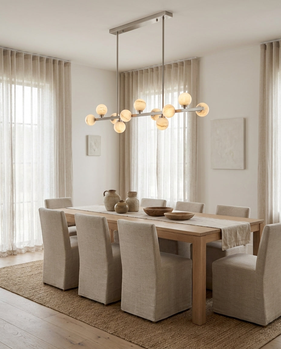 Candeeiro de lustre Yelford em alabastro