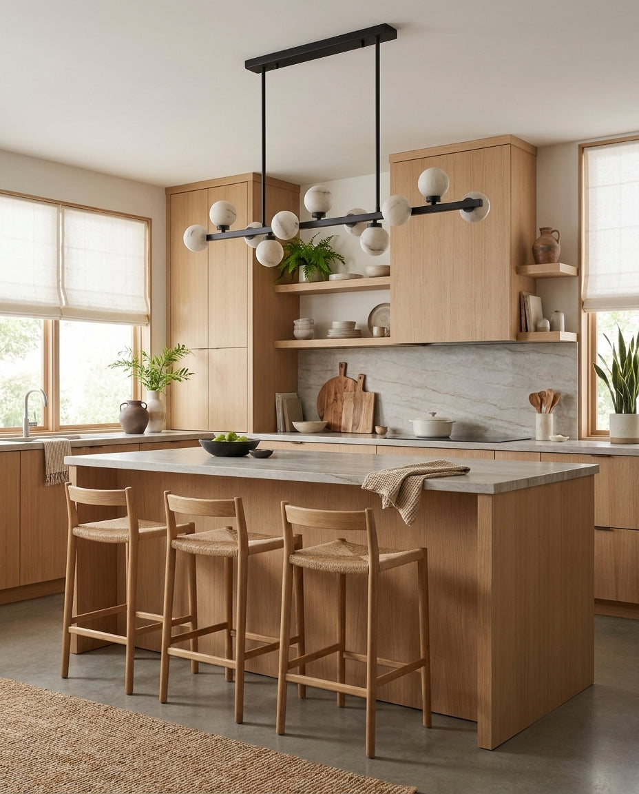 Candeeiro de lustre Yelford em alabastro