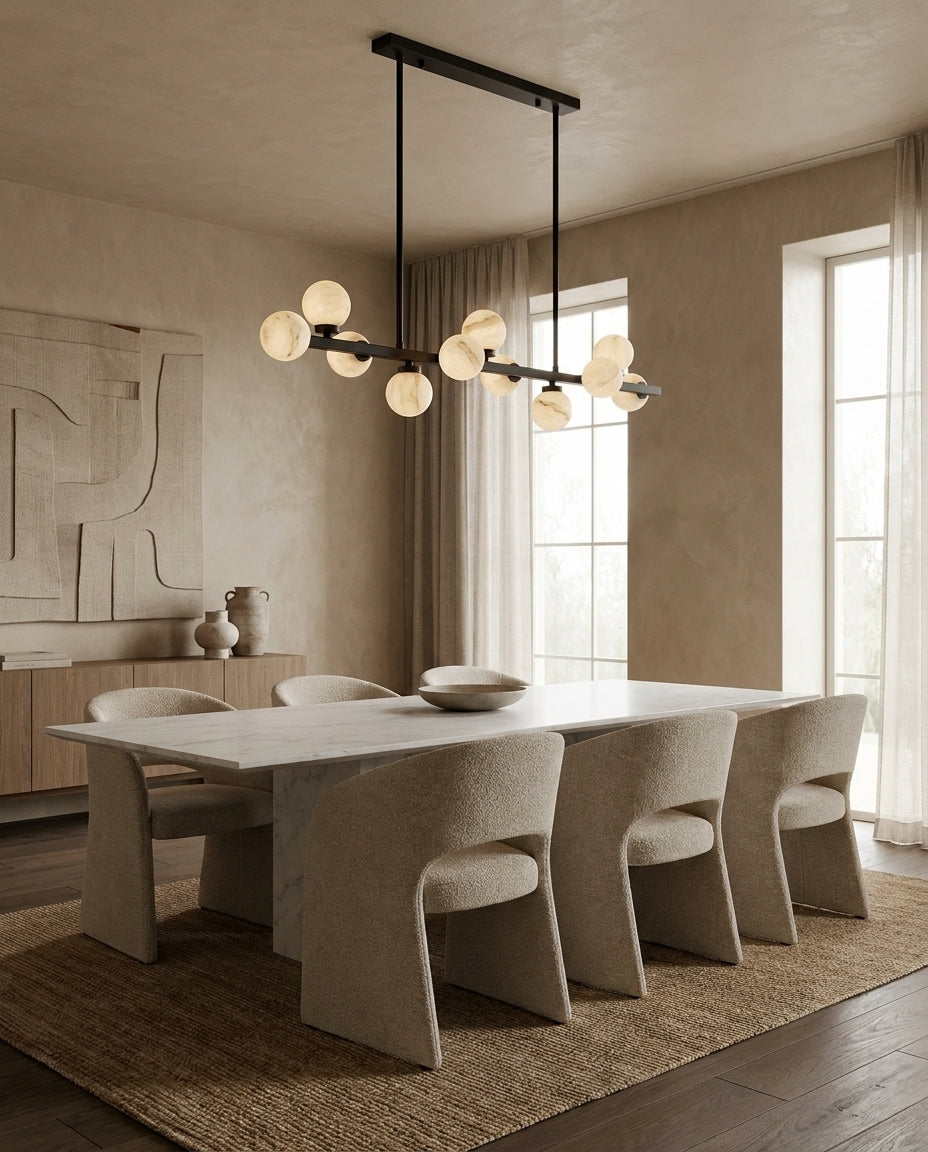 Candeeiro de lustre Yelford em alabastro