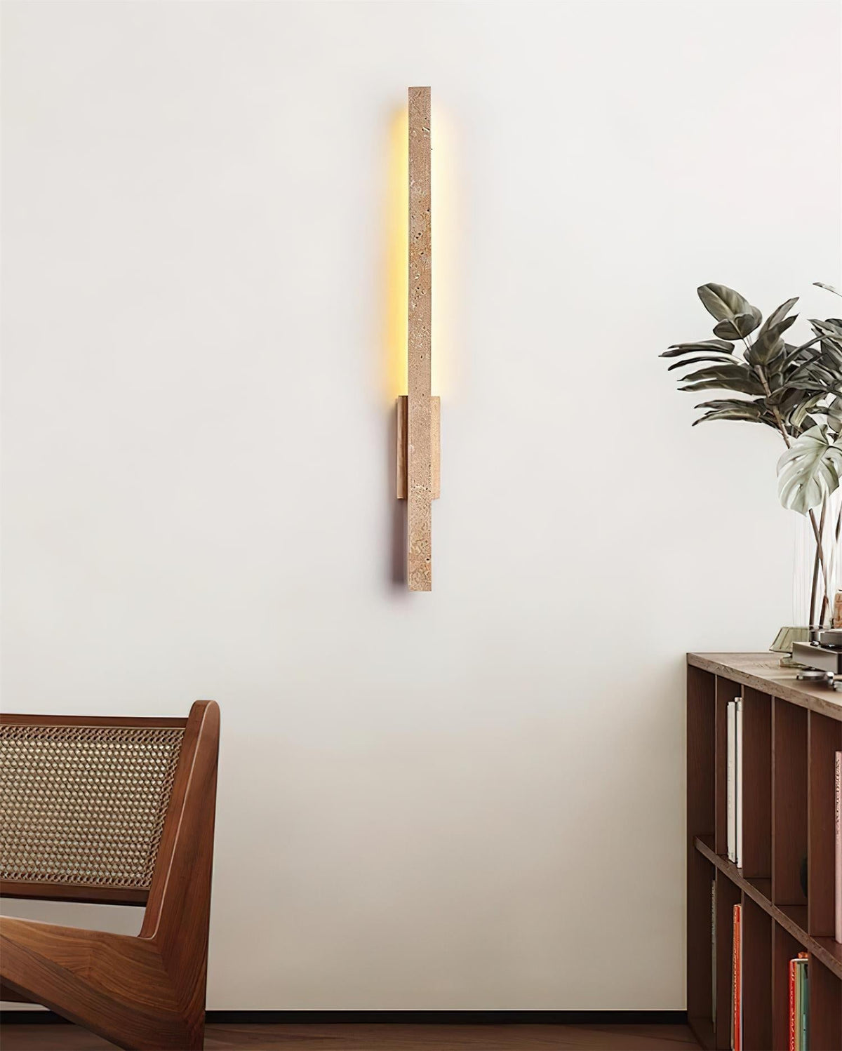 Corvella Wall Lamp Slim Linear Travertine Minimalist