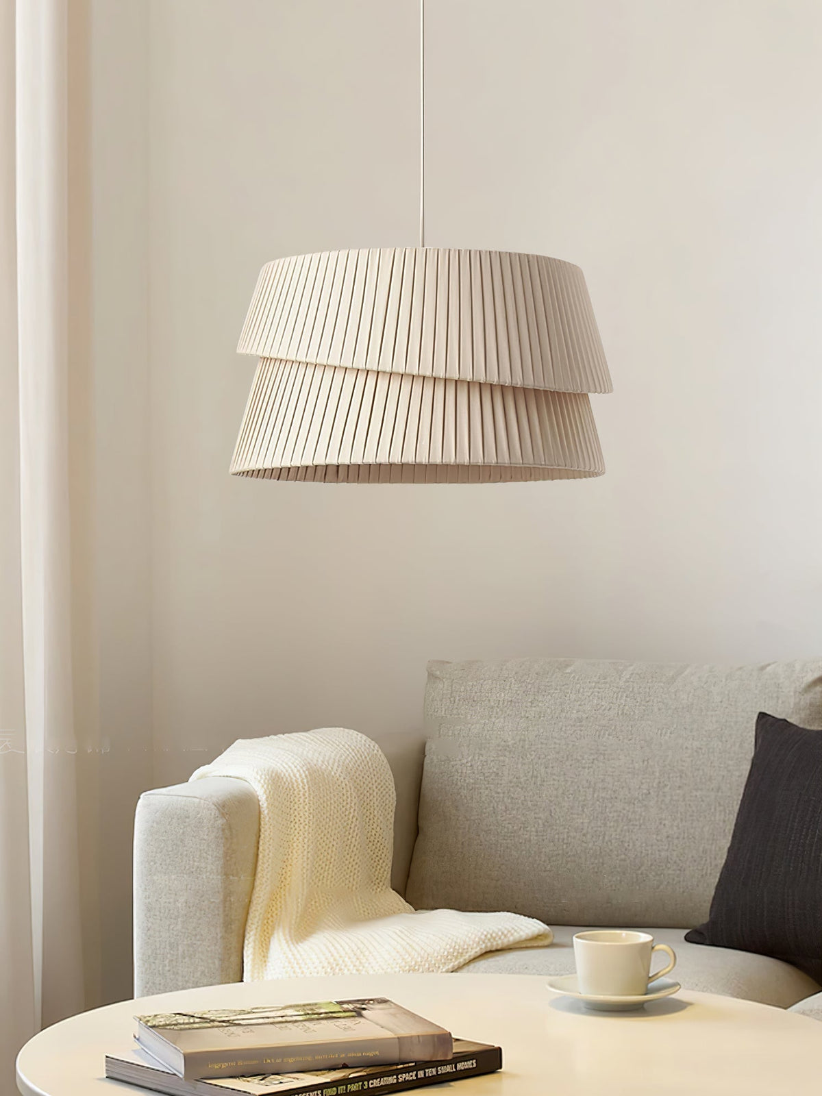 Ilira exklusiv elegant pendellampa i tvinnat tyg