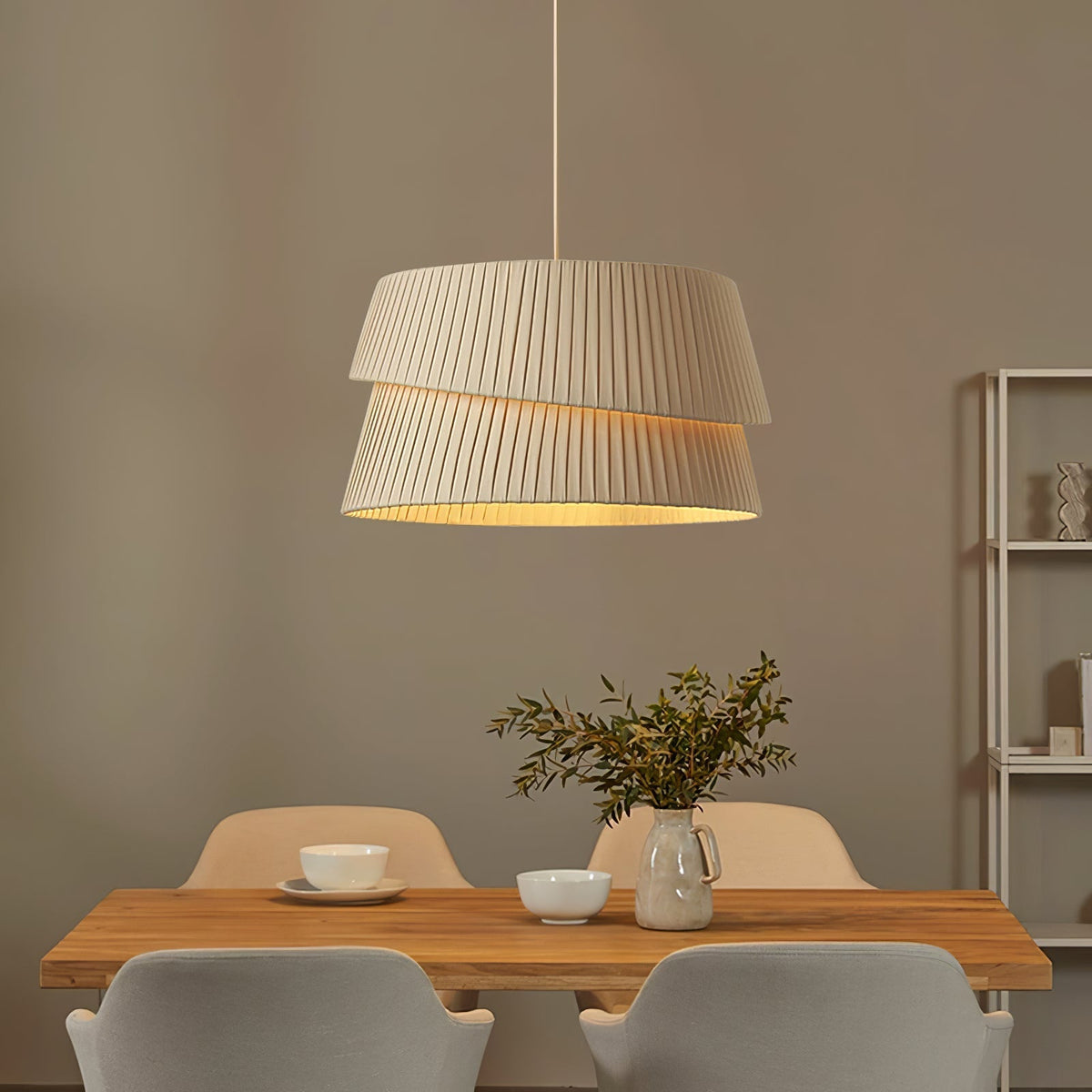 Ilira exklusiv elegant pendellampa i tvinnat tyg