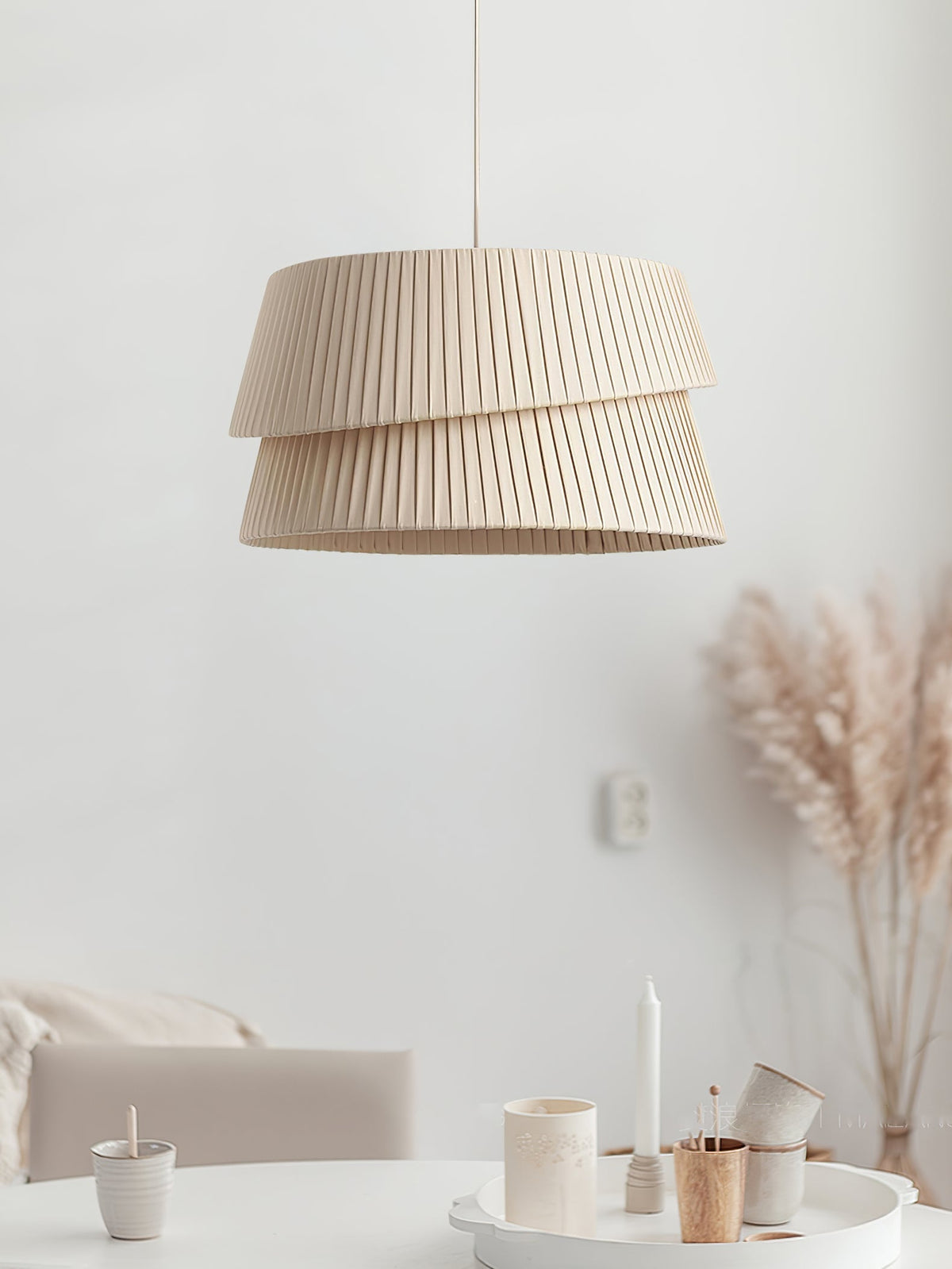 Ilira exklusiv elegant pendellampa i tvinnat tyg