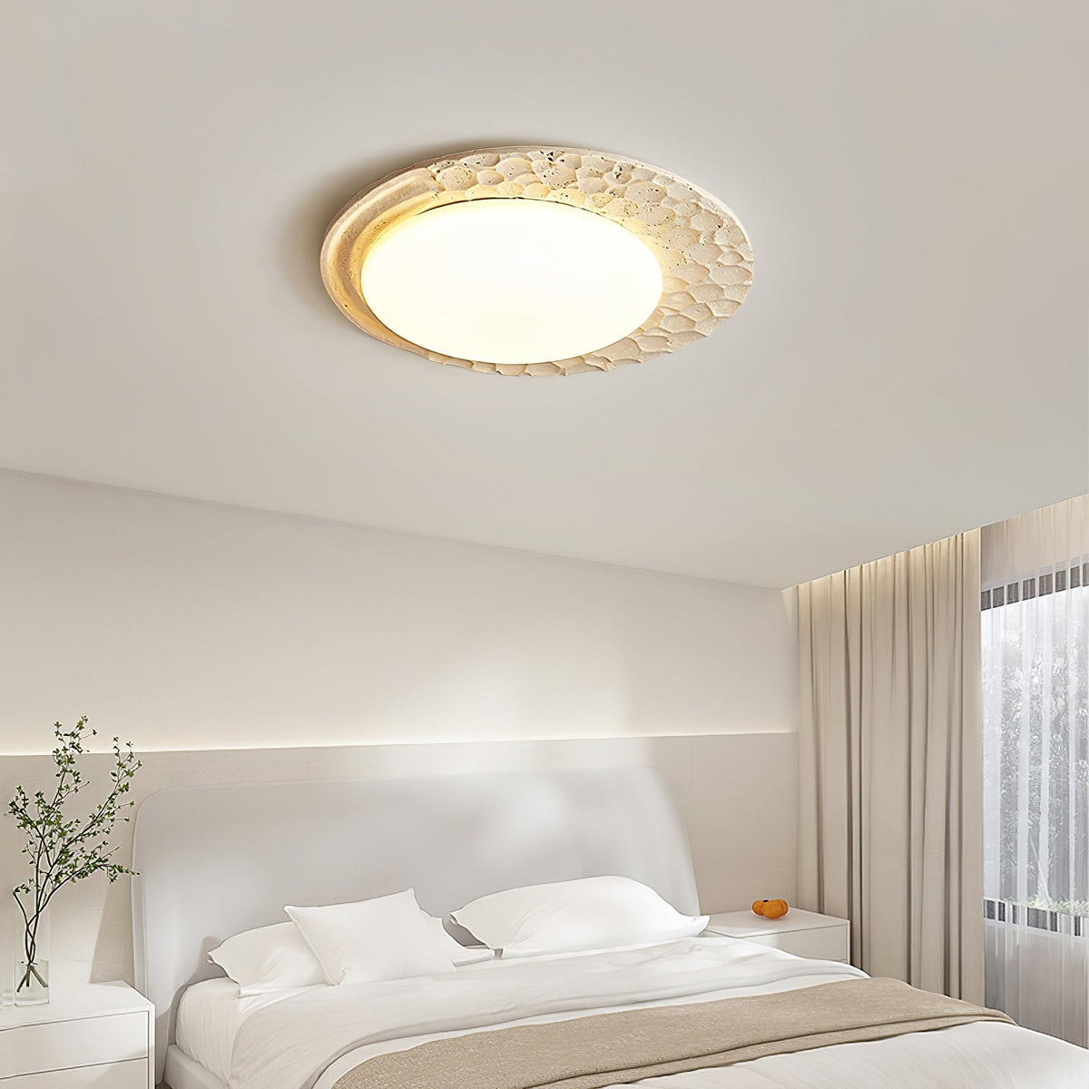 Ivsoris Tekstureret travertinloftlampe