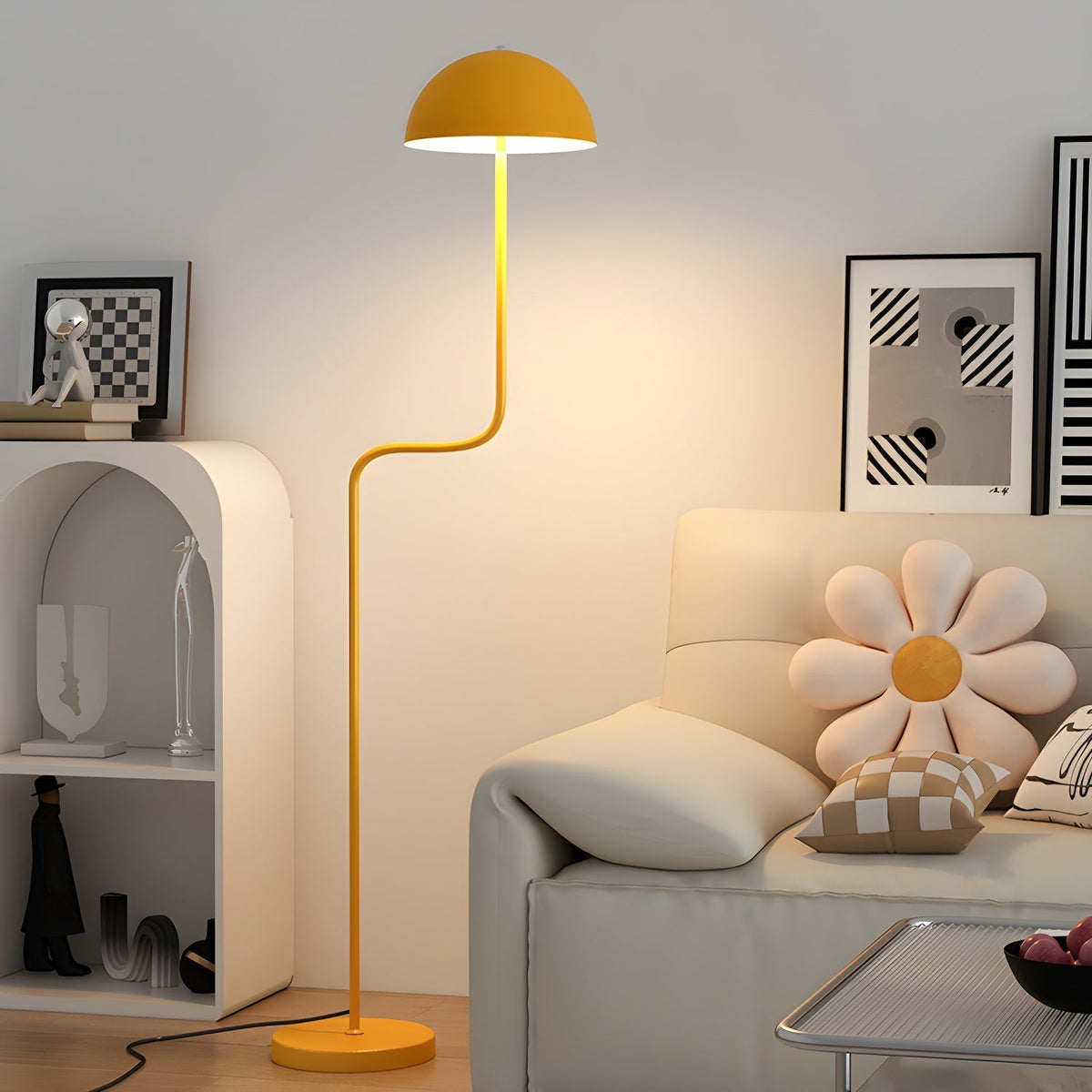 Narain minimalistisk gulvlampe i glas