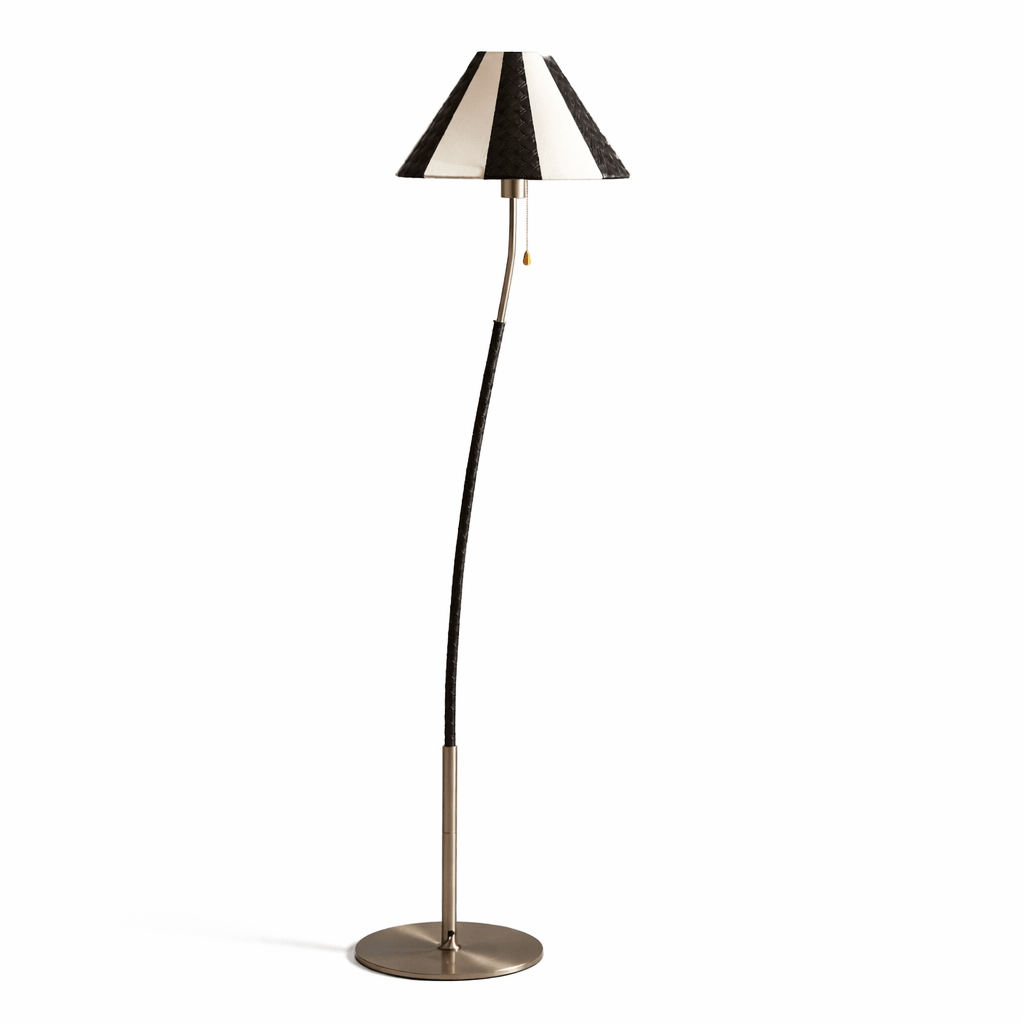 Selorelle böjd randig golvlampa
