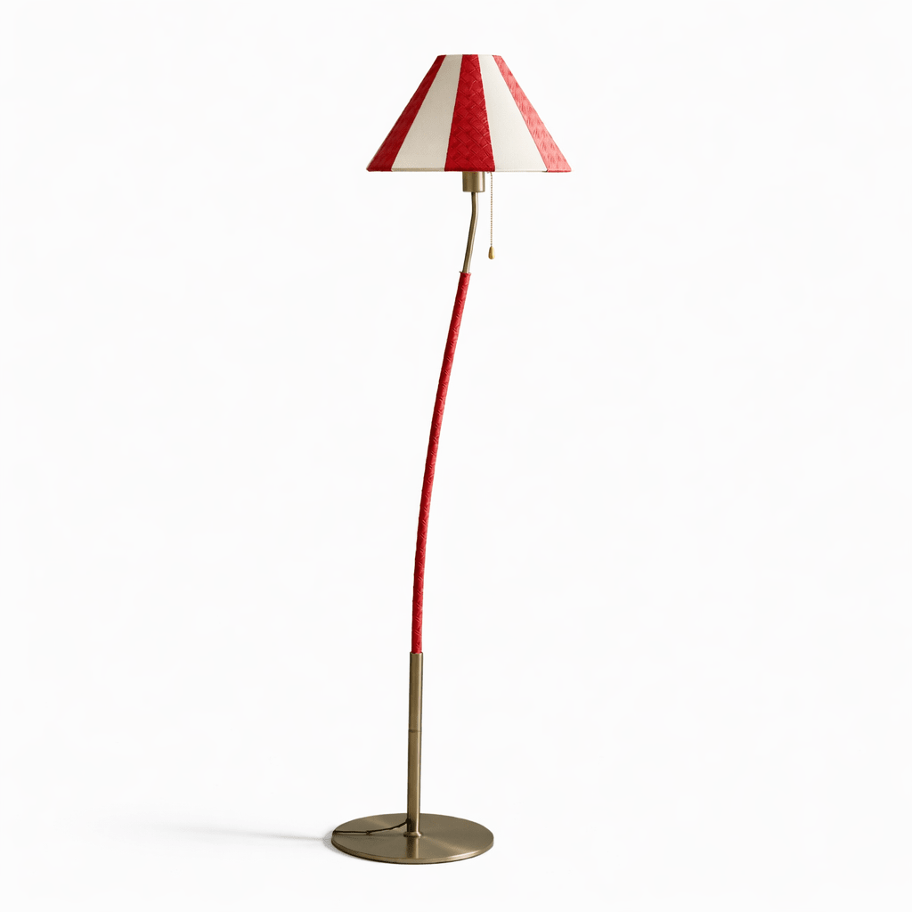 Selorelle böjd randig golvlampa