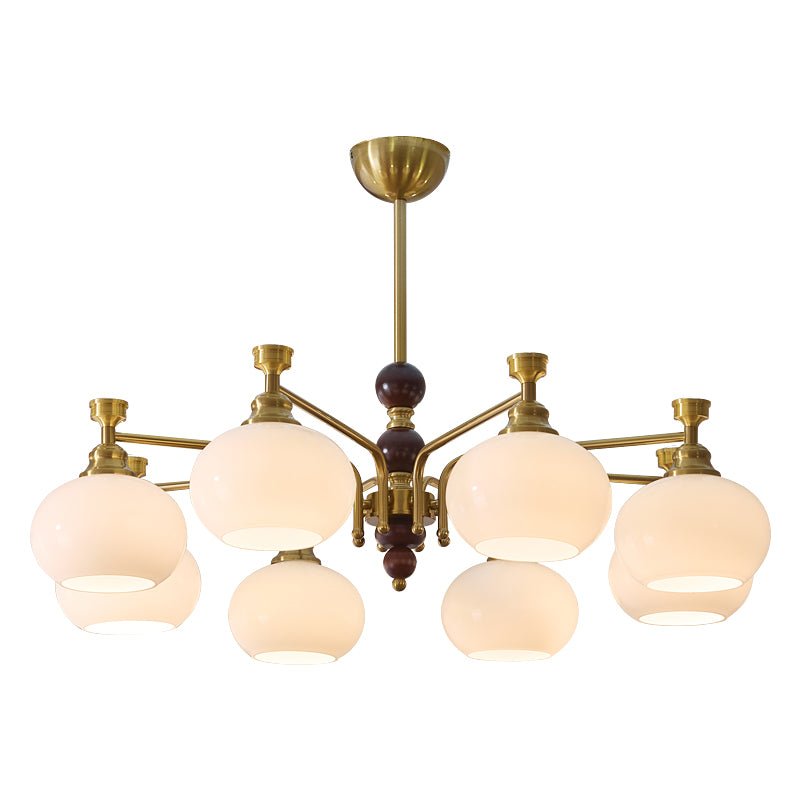 Aursolos traditionel elegant lysekrone i træ og glas