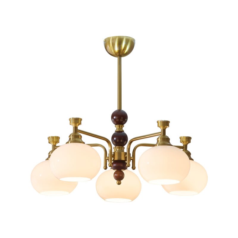Aursolos traditionel elegant lysekrone i træ og glas
