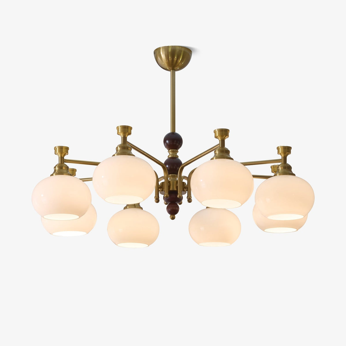 Aursolos traditionel elegant lysekrone i træ og glas