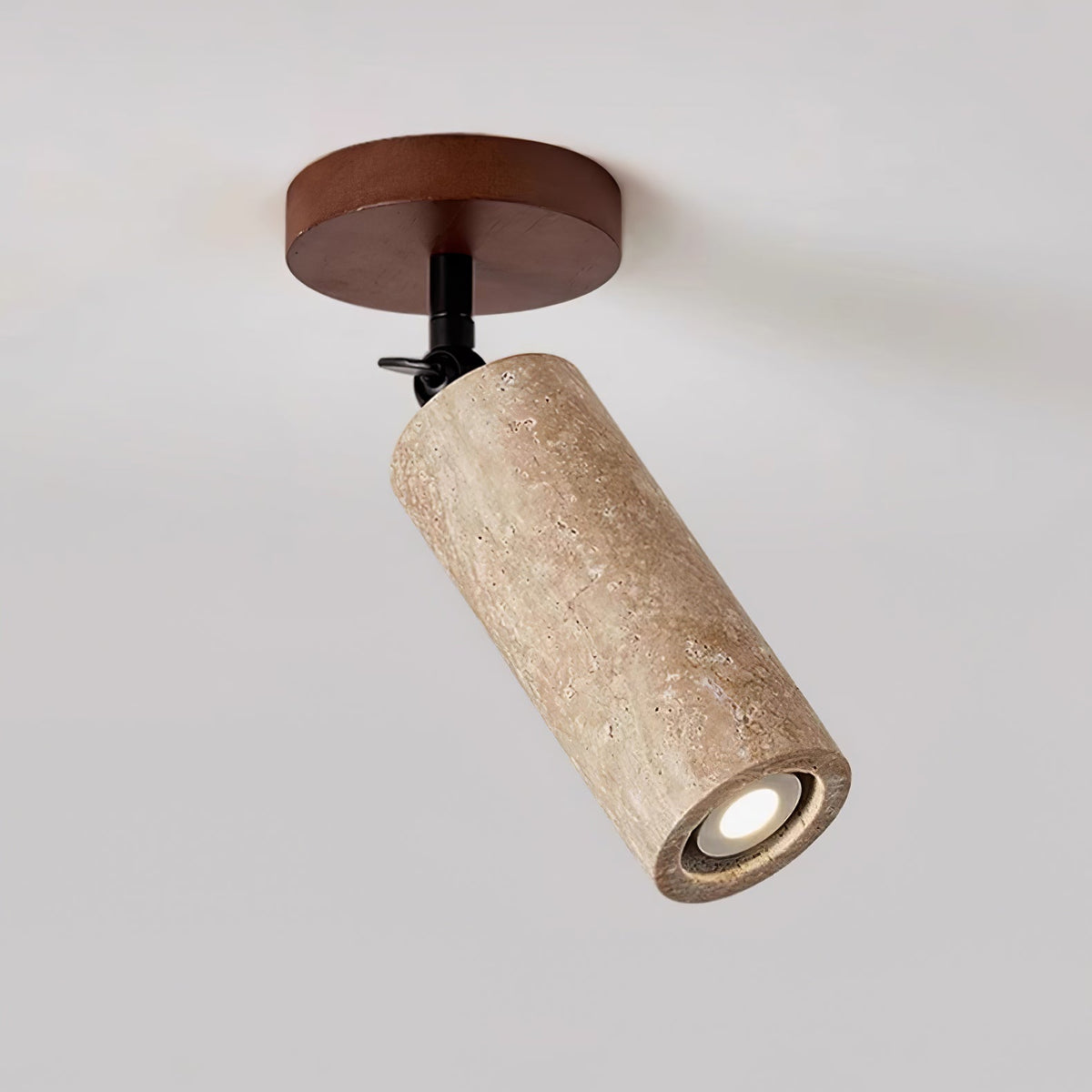 Candeeiro de parede cilíndrico em travertino Cesilyra