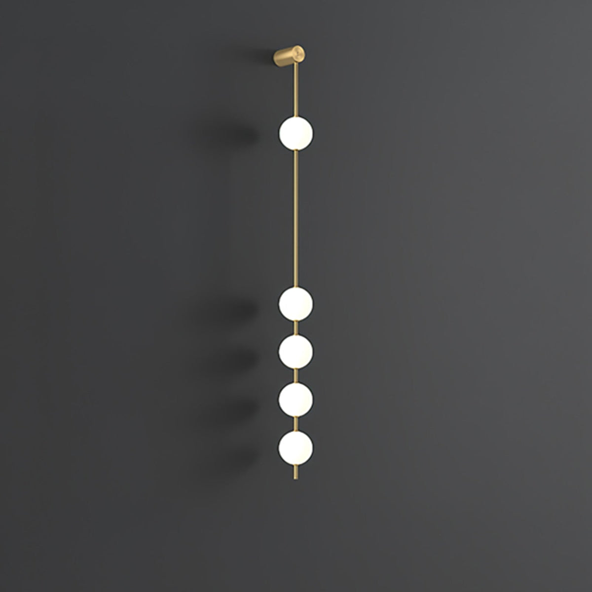 Luminária de parede Soloiella com bolas verticais em latão