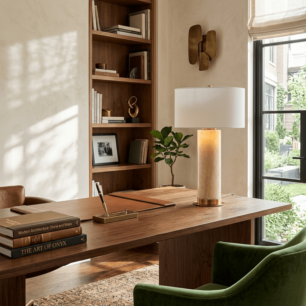 Candeeiro de mesa de ónix Liororaine