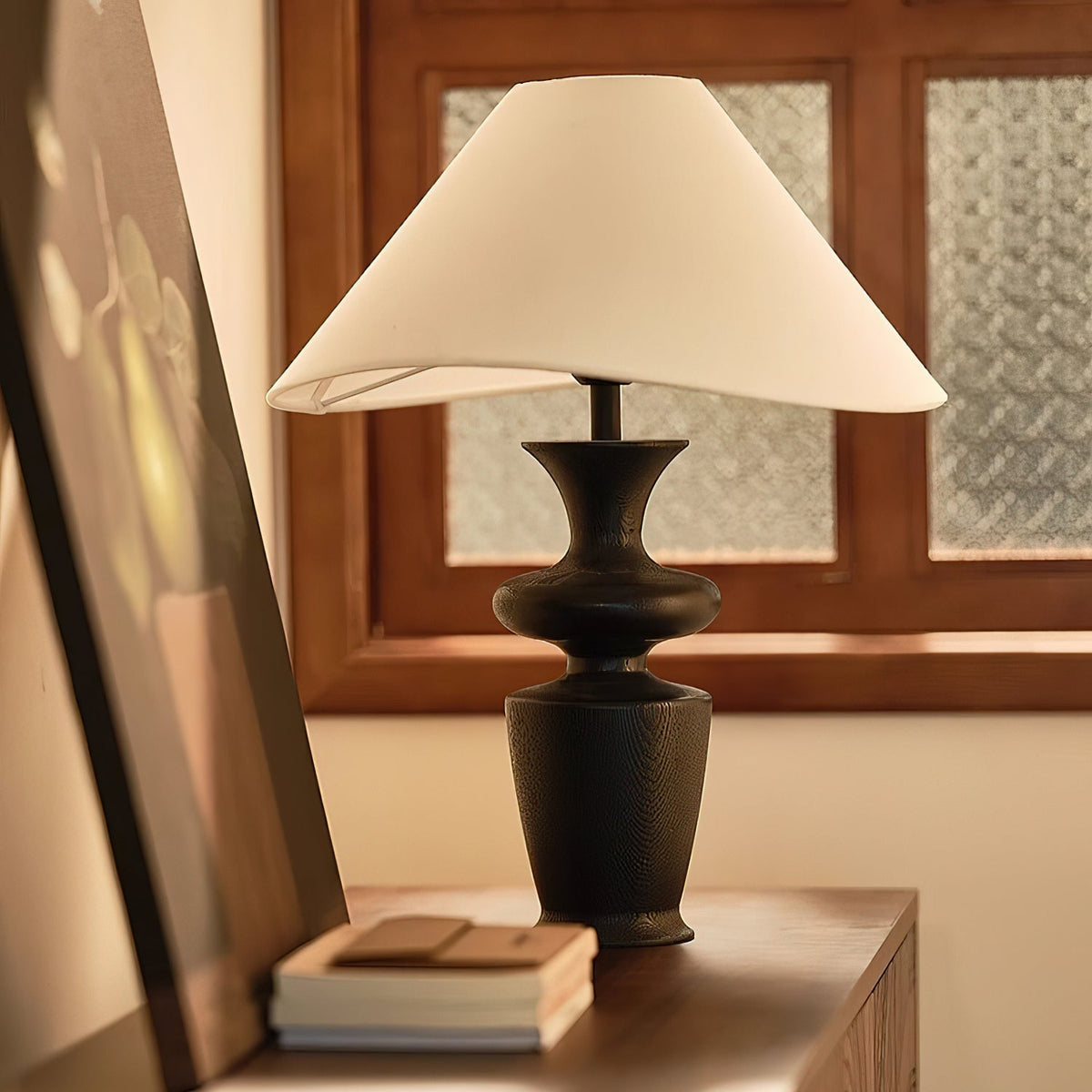 Sylaleria minimalistisk bordlampe i træ