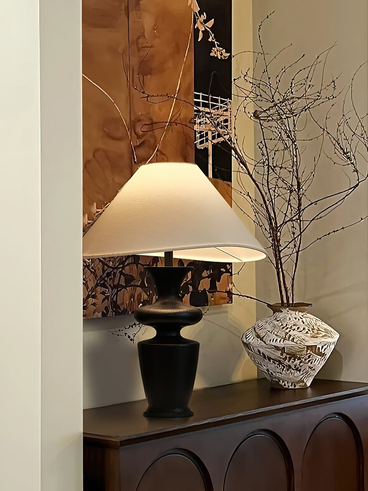Sylaleria minimalistisk bordlampe i træ