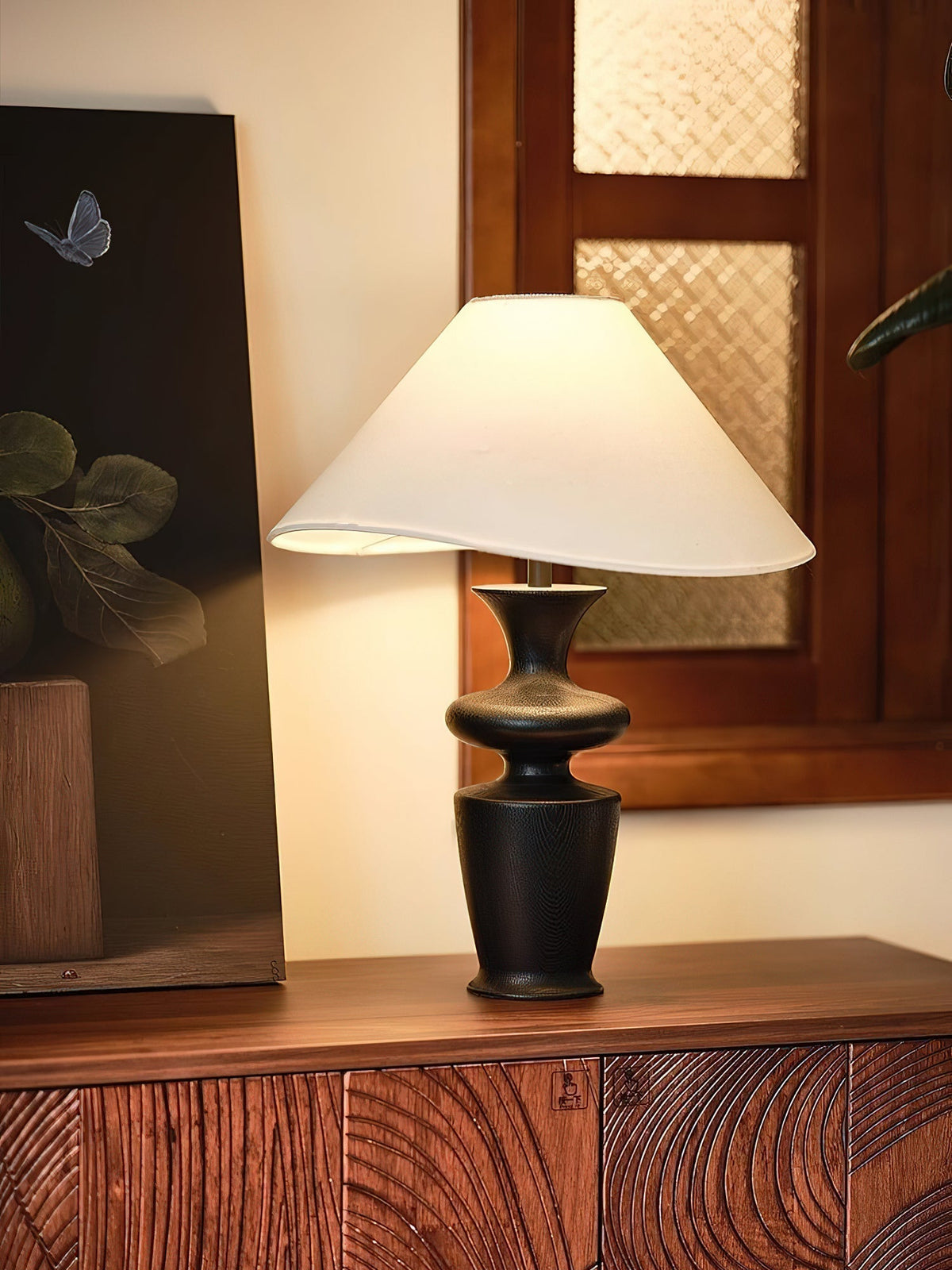 Sylaleria minimalistisk bordlampe i træ