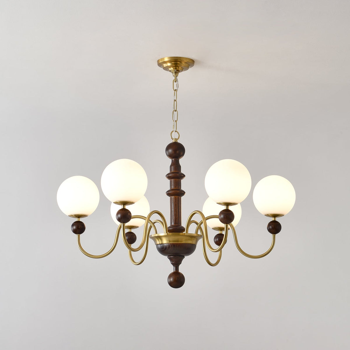 Lumirora vintage lysekrone med buet kugle