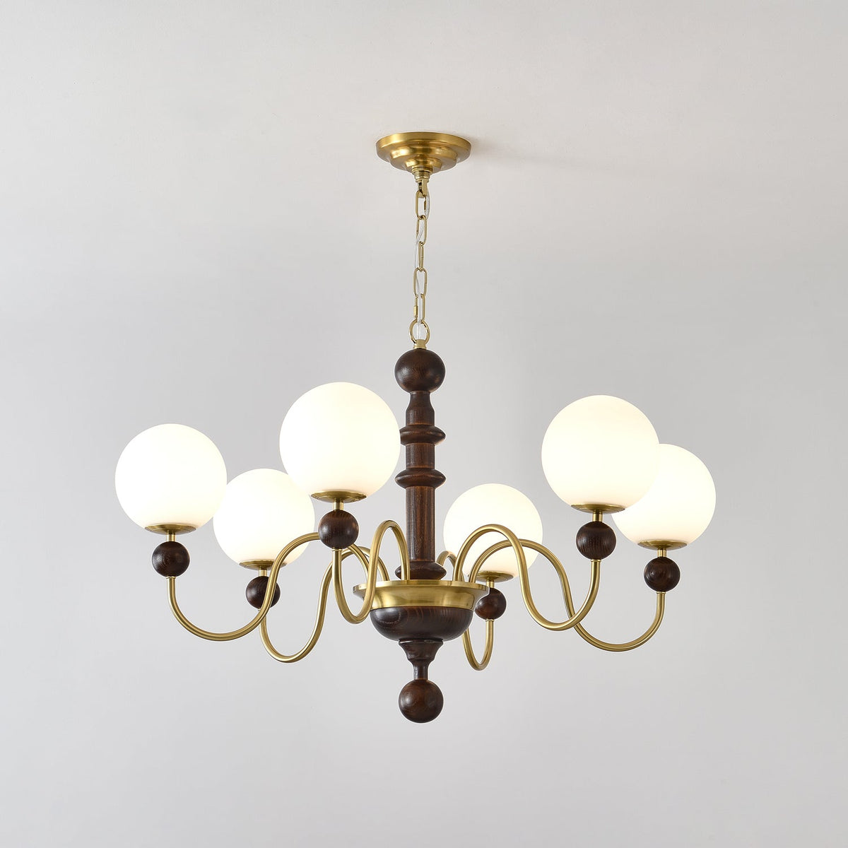 Lumirora vintage lysekrone med buet kugle