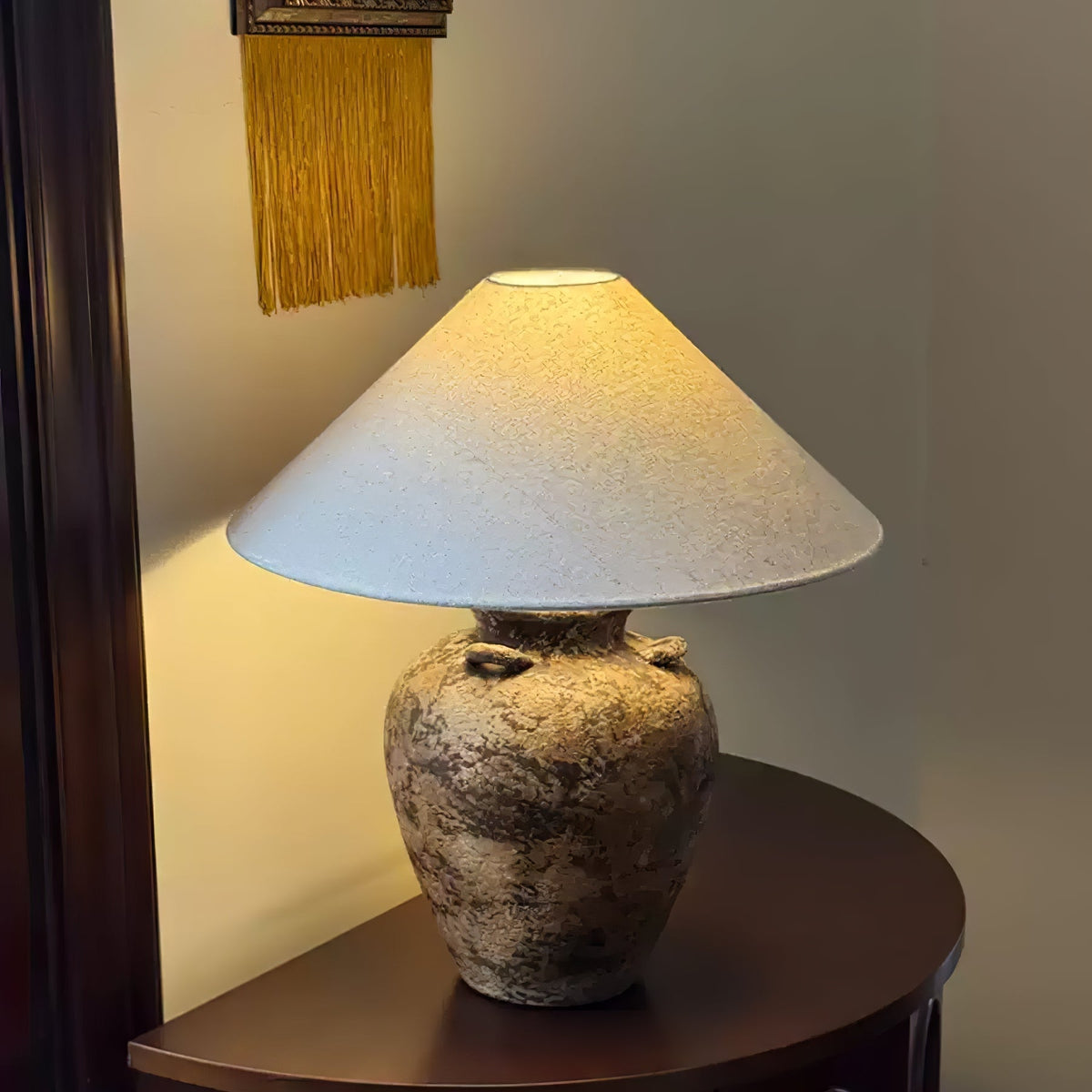 Mirisaya vintage bordlampe i stof
