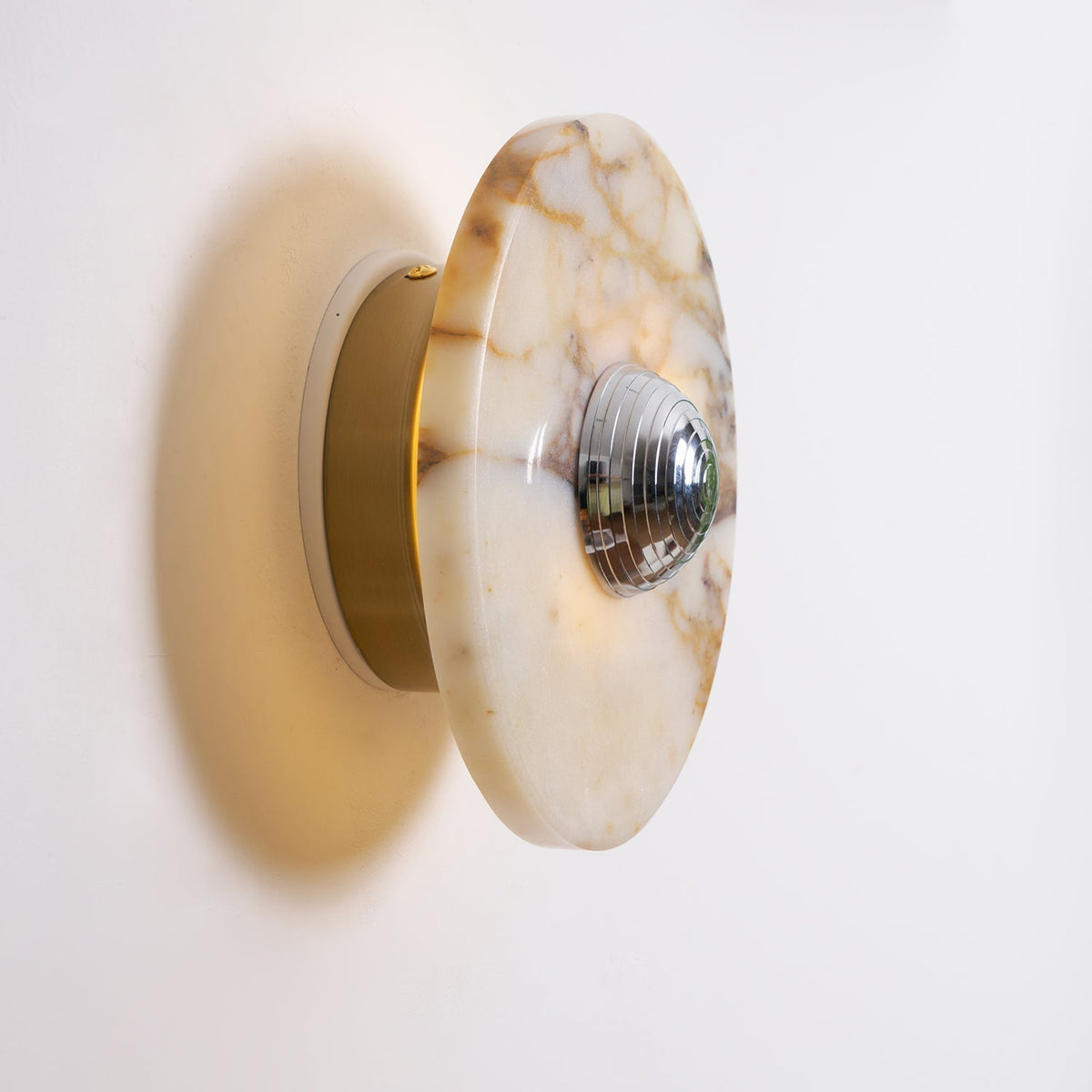 Vägglampa med marmorskiva, LED, modern belysningsarmatur, flera färger