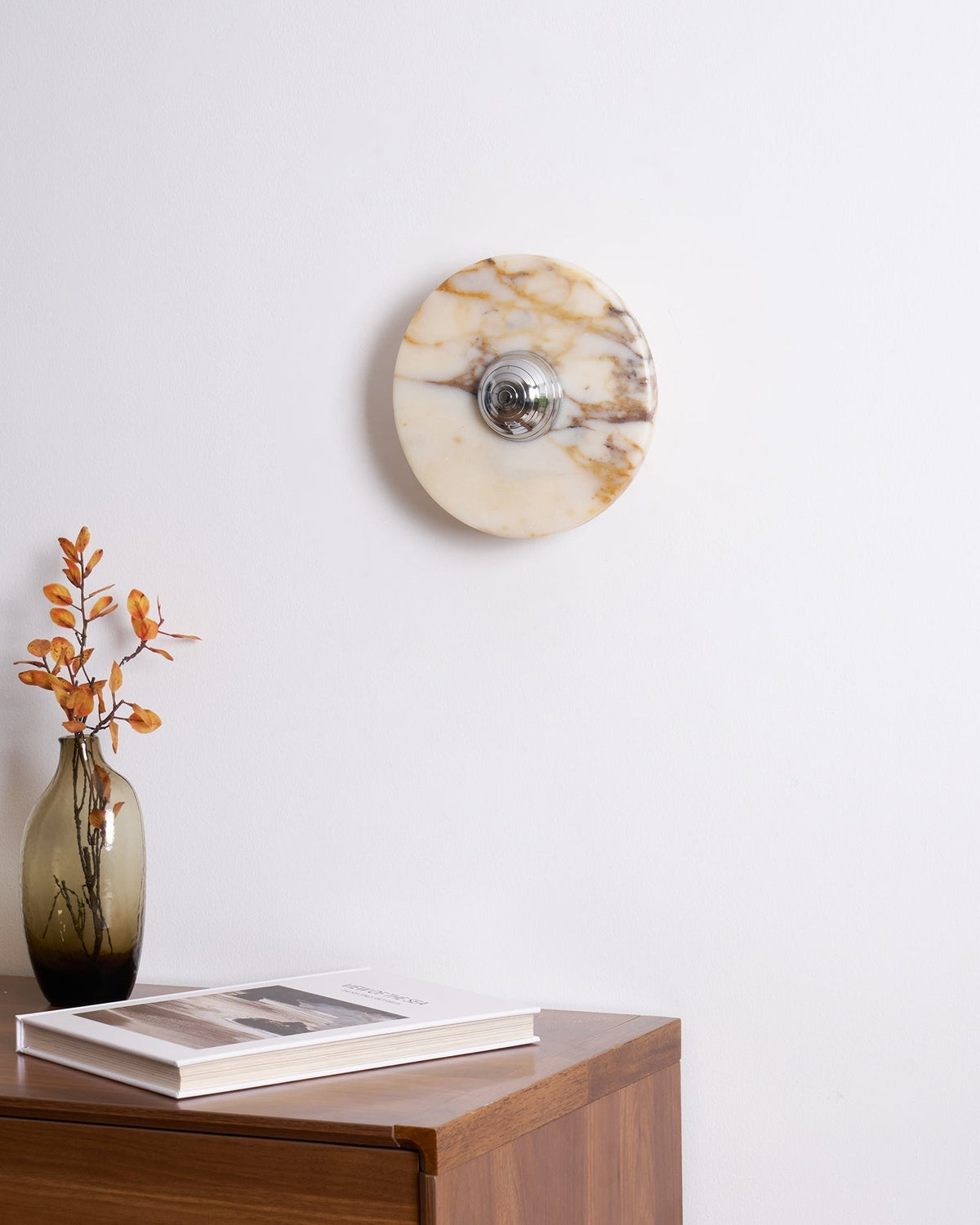 Vägglampa med marmorskiva, LED, modern belysningsarmatur, flera färger