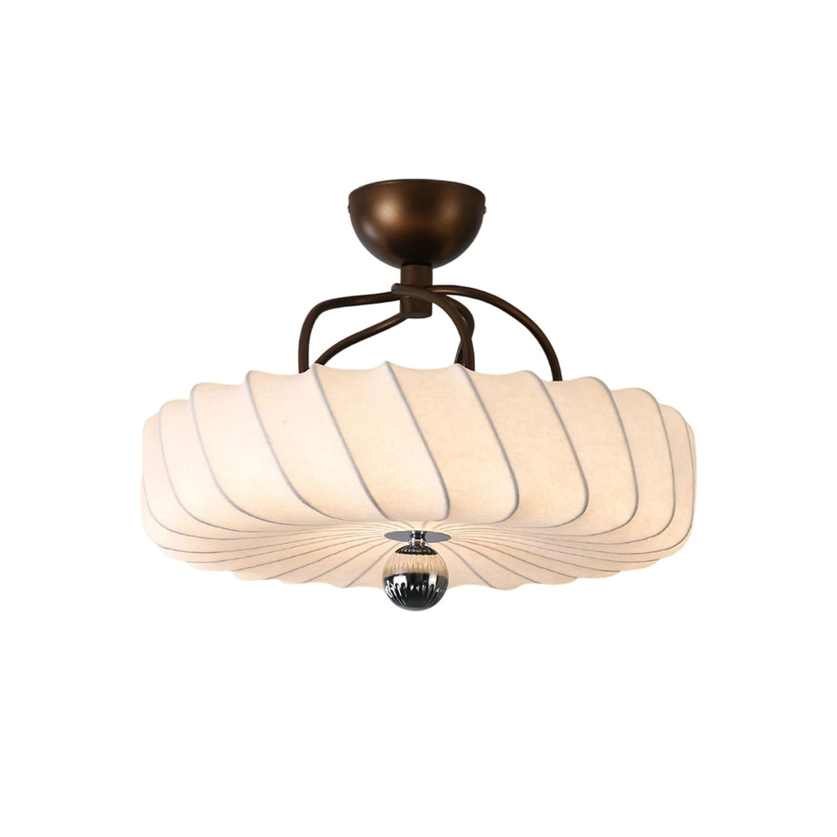 Zelore pendellampe med hvirveldesign i stof og bronze
