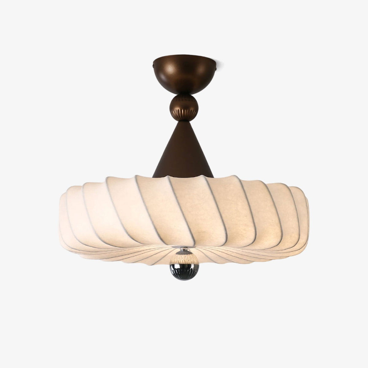 Zelore pendellampe med hvirveldesign i stof og bronze