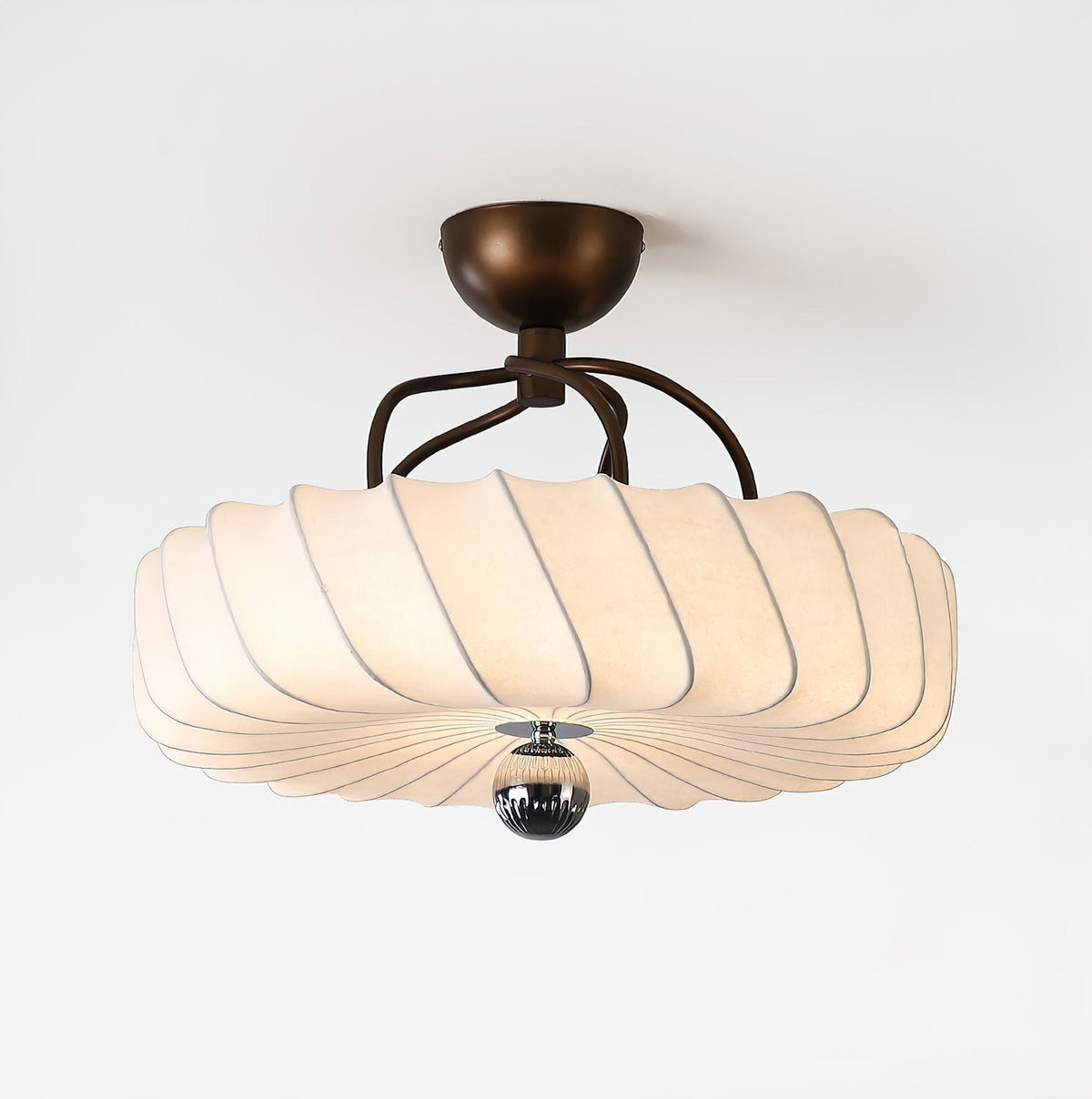 Zelore pendellampe med hvirveldesign i stof og bronze