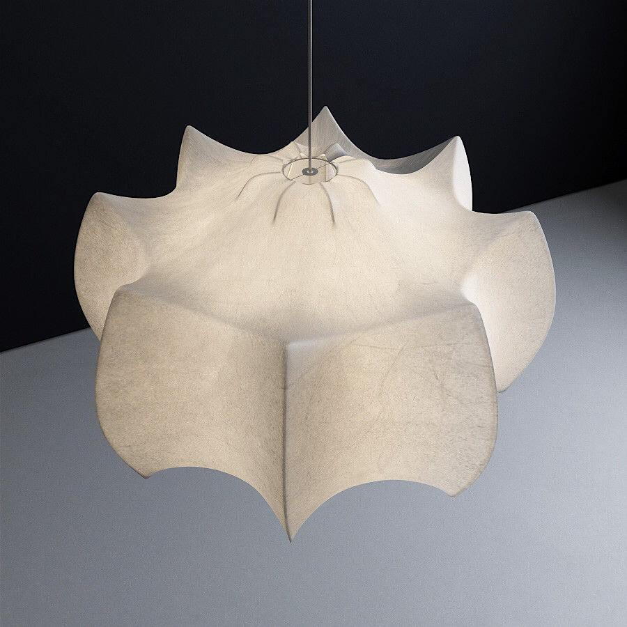 Candeeiro pendente Lotus minimalista em seda
