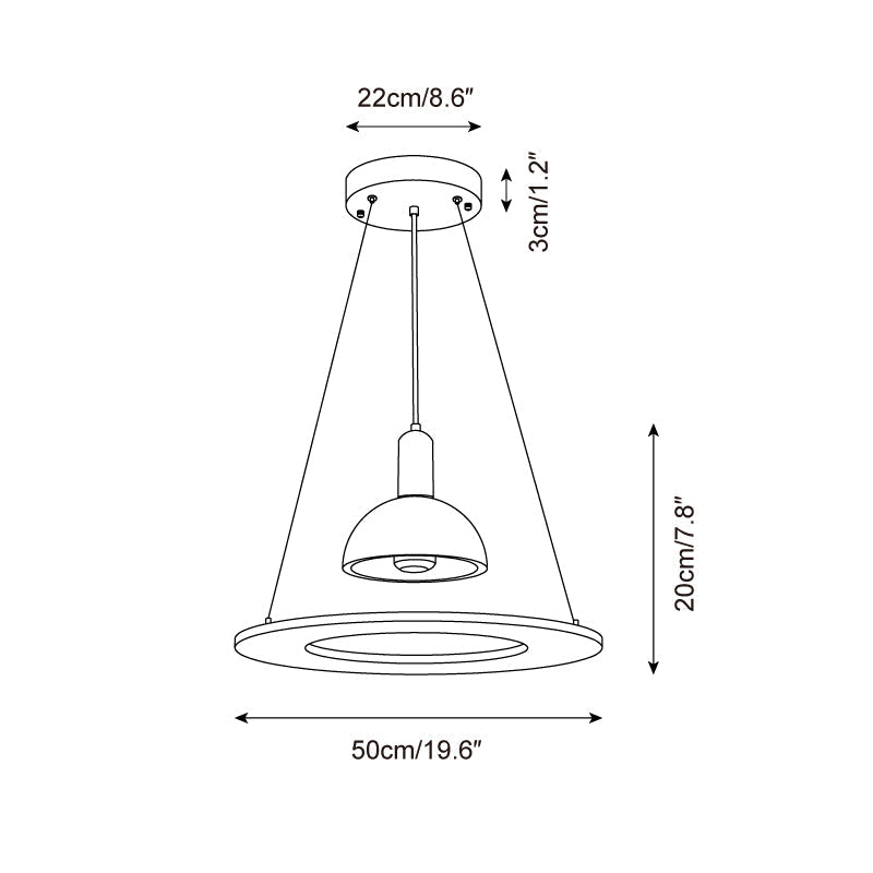 Valenise Travertine Dome & Ring -riippuvalaisin