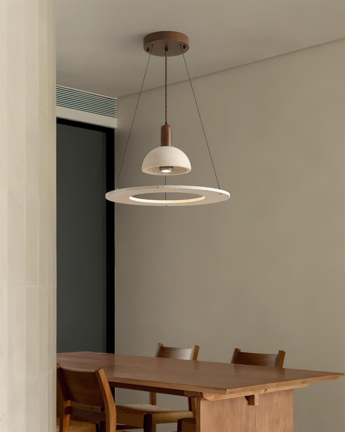 Valenise Travertine Dome & Ring -riippuvalaisin