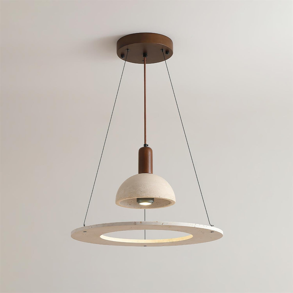 Valenise Travertine Dome & Ring -riippuvalaisin