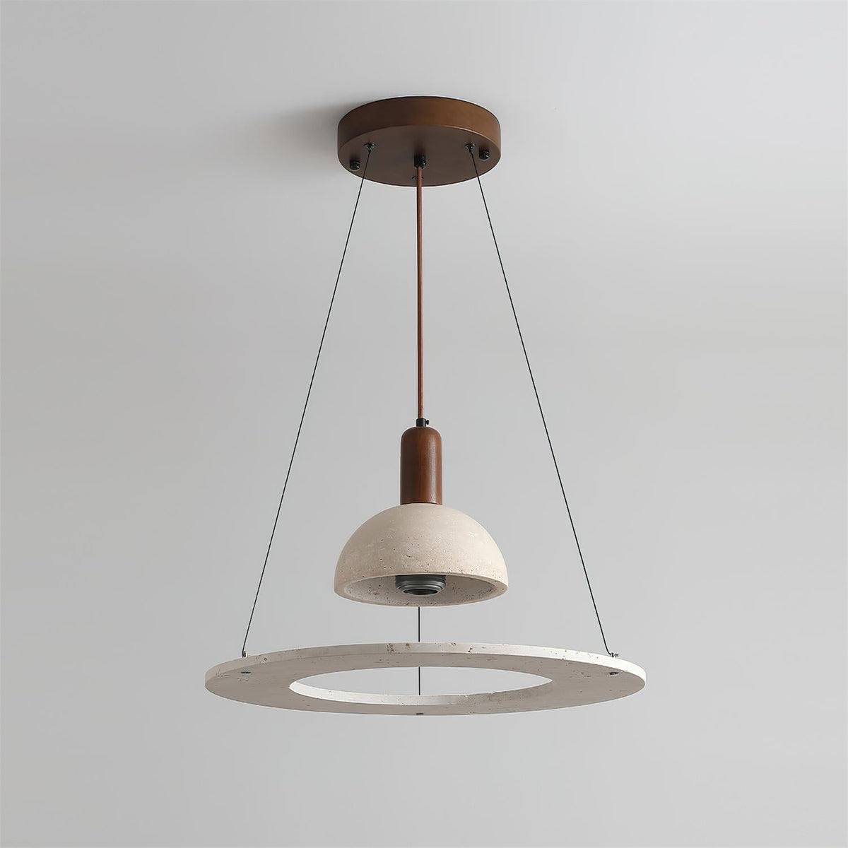 Valenise Travertine Dome & Ring -riippuvalaisin