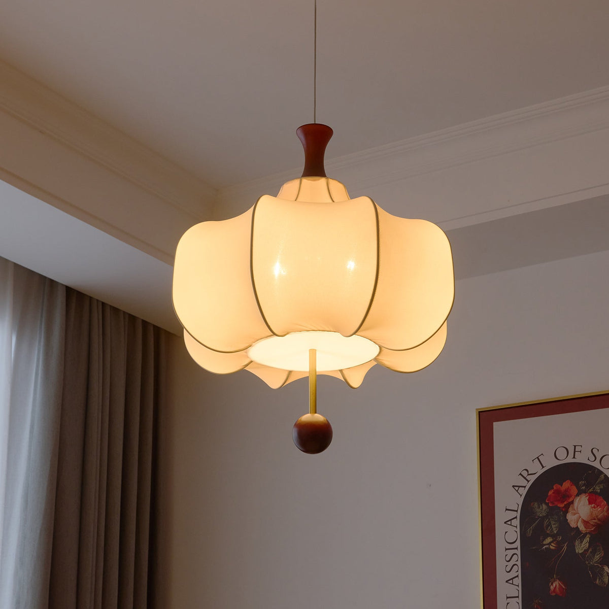 Venoryra premium elegant molnformad pendellampa i trä