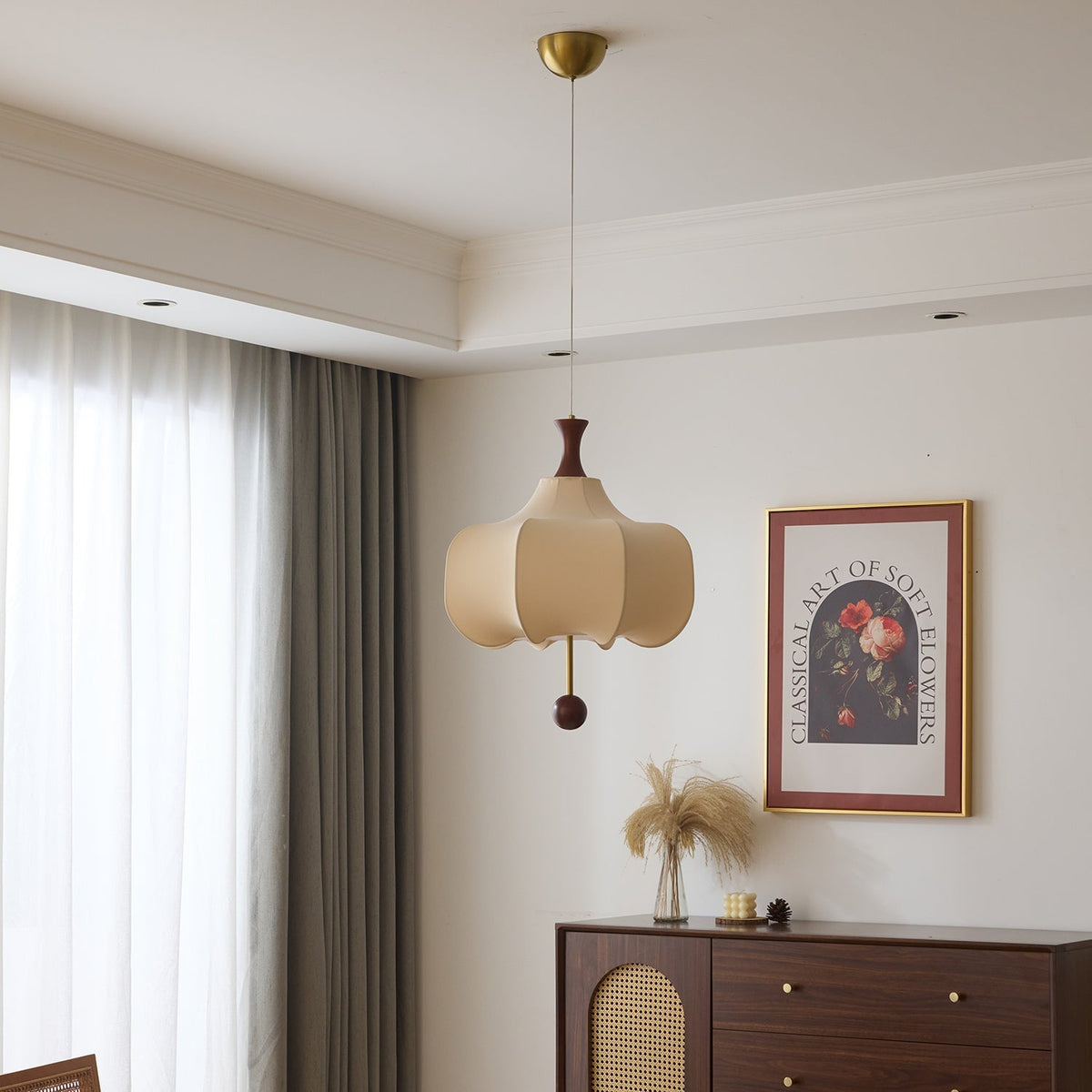 Venoryra premium elegant molnformad pendellampa i trä