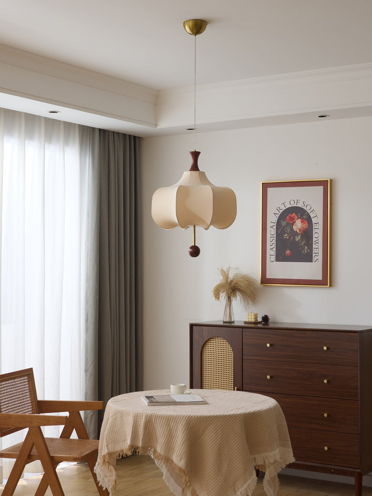 Venoryra premium elegant molnformad pendellampa i trä